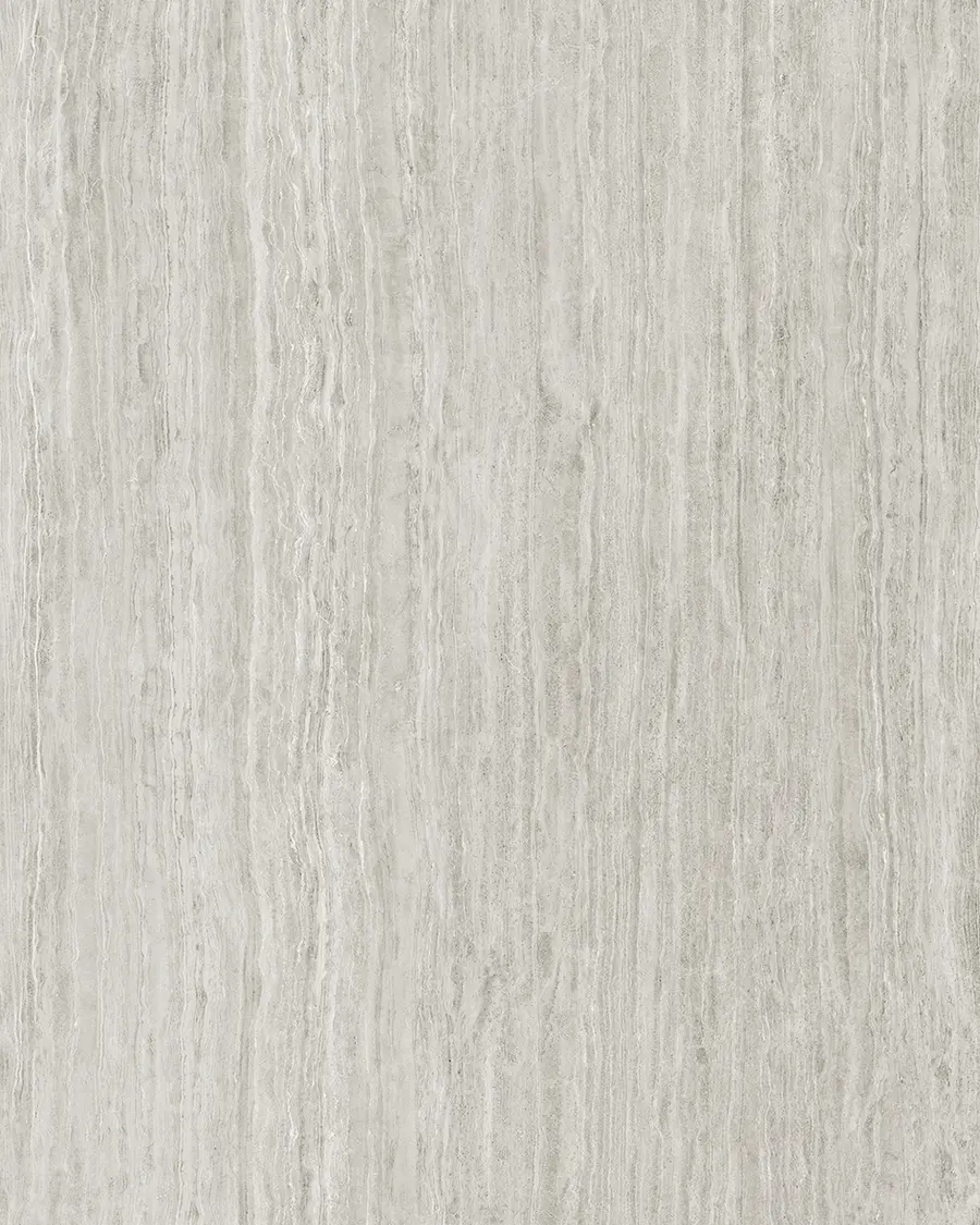 Placa porcelánica Arklam Travertino Grey 6 mm, efecto efecto piedra
